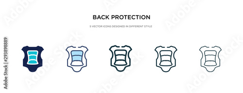 back protection icon in different style vector illustration. two colored and black back protection vector icons designed in filled, outline, line and stroke style can be used for web, mobile, ui