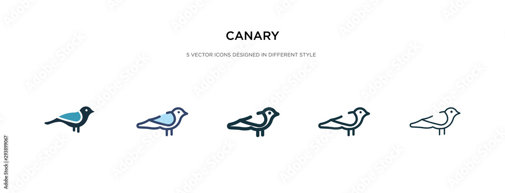 canary icon in different style vector illustration. two colored and black canary vector icons designed in filled, outline, line and stroke style can be used for web, mobile, ui canary icon in different style vector illustration. two colored and black canary vector icons designed in filled, outline, line and stroke style can be used for web, mobile, ui