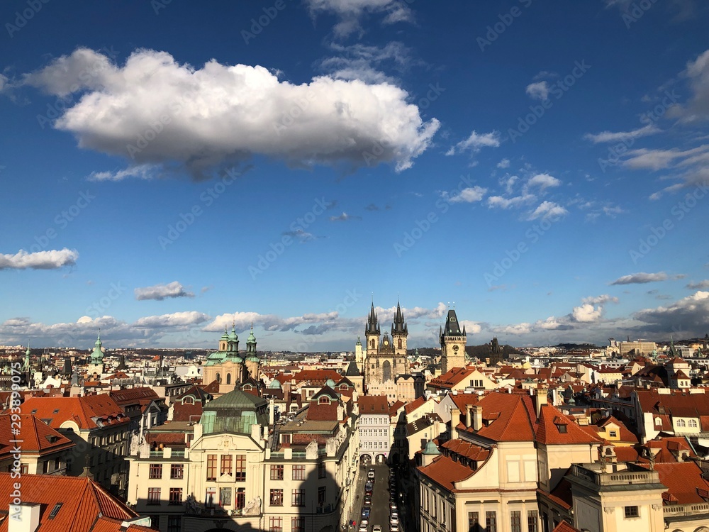 view of city of prague from republic