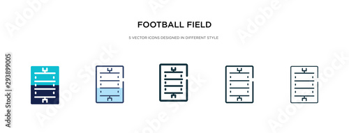 football field icon in different style vector illustration. two colored and black football field vector icons designed in filled, outline, line and stroke style can be used for web, mobile, ui