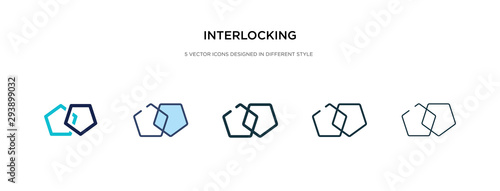 interlocking icon in different style vector illustration. two colored and black interlocking vector icons designed in filled, outline, line and stroke style can be used for web, mobile, ui