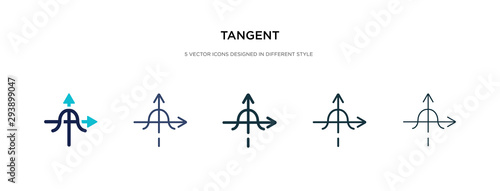 tangent icon in different style vector illustration. two colored and black tangent vector icons designed in filled, outline, line and stroke style can be used for web, mobile, ui photo