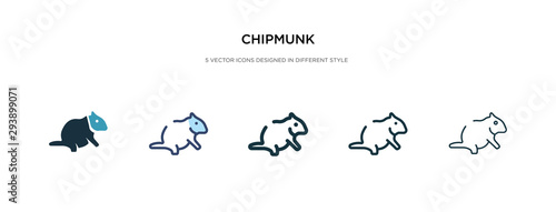 chipmunk icon in different style vector illustration. two colored and black chipmunk vector icons designed in filled, outline, line and stroke style can be used for web, mobile, ui