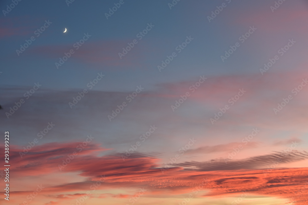 backgrounds with sunset clouds and the moon