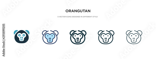 orangutan icon in different style vector illustration. two colored and black orangutan vector icons designed in filled, outline, line and stroke style can be used for web, mobile, ui