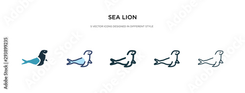 sea lion icon in different style vector illustration. two colored and black sea lion vector icons designed in filled, outline, line and stroke style can be used for web, mobile, ui
