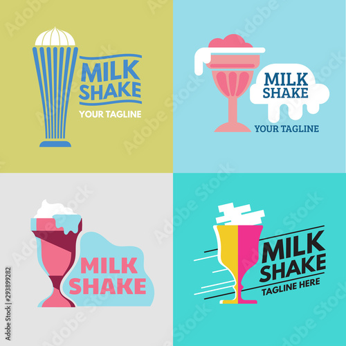 Set of Milkshakes Illustration for mascot, logo and emblem
