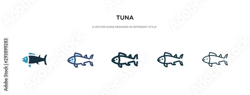 tuna icon in different style vector illustration. two colored and black tuna vector icons designed in filled, outline, line and stroke style can be used for web, mobile, ui