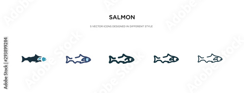 salmon icon in different style vector illustration. two colored and black salmon vector icons designed in filled, outline, line and stroke style can be used for web, mobile, ui