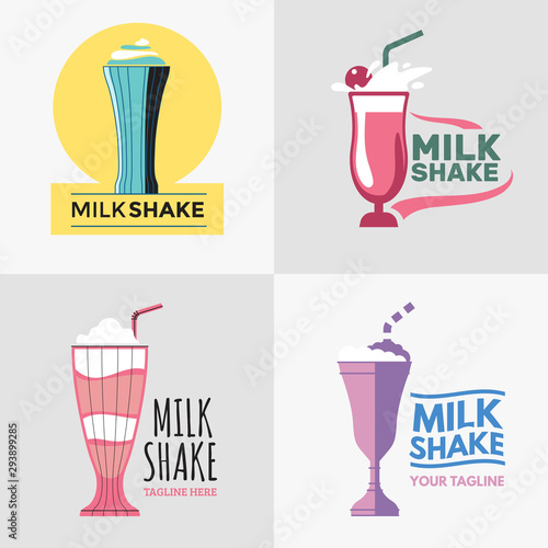 Set of Milkshakes Illustration for mascot, logo and emblem