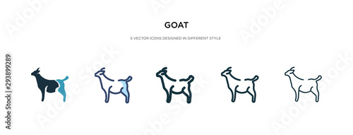 goat icon in different style vector illustration. two colored and black goat vector icons designed in filled, outline, line and stroke style can be used for web, mobile, ui