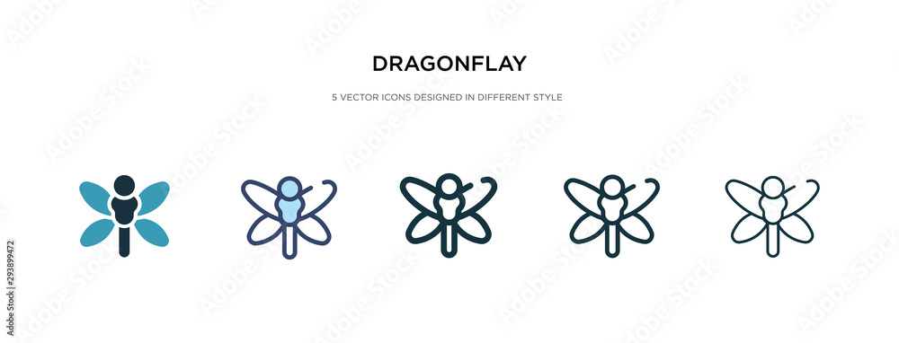 dragonflay icon in different style vector illustration. two colored and black dragonflay vector icons designed in filled, outline, line and stroke style can be used for web, mobile, ui dragonflay icon in different style vector illustration. two colored and black dragonflay vector icons designed in filled, outline, line and stroke style can be used for web, mobile, ui