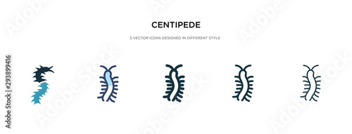 centipede icon in different style vector illustration. two colored and black centipede vector icons designed in filled, outline, line and stroke style can be used for web, mobile, ui