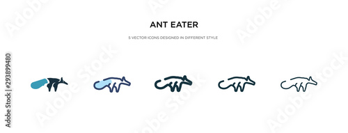 ant eater icon in different style vector illustration. two colored and black ant eater vector icons designed in filled, outline, line and stroke style can be used for web, mobile, ui