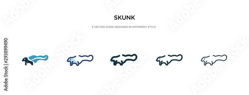 skunk icon in different style vector illustration. two colored and black skunk vector icons designed in filled, outline, line and stroke style can be used for web, mobile, ui