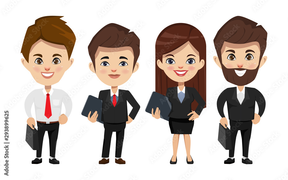 Business people working in teamwork character. Businessman and Businesswoman and engineer character. Business people working in teamwork character. Businessman and Businesswoman and engineer character.