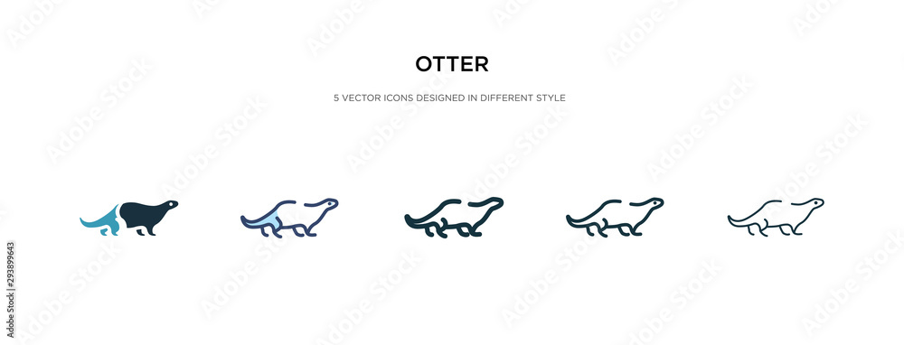 otter icon in different style vector illustration. two colored and black otter vector icons designed in filled, outline, line and stroke style can be used for web, mobile, ui otter icon in different style vector illustration. two colored and black otter vector icons designed in filled, outline, line and stroke style can be used for web, mobile, ui