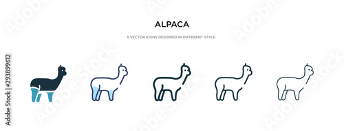 alpaca icon in different style vector illustration. two colored and black alpaca vector icons designed in filled, outline, line and stroke style can be used for web, mobile, ui
