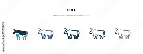 bull icon in different style vector illustration. two colored and black bull vector icons designed in filled, outline, line and stroke style can be used for web, mobile, ui