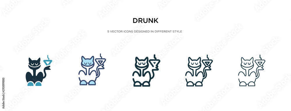 drunk icon in different style vector illustration. two colored and black drunk vector icons designed in filled, outline, line and stroke style can be used for web, mobile, ui