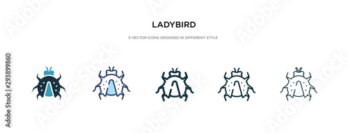 ladybird icon in different style vector illustration. two colored and black ladybird vector icons designed in filled, outline, line and stroke style can be used for web, mobile, ui