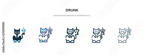 drunk icon in different style vector illustration. two colored and black drunk vector icons designed in filled, outline, line and stroke style can be used for web, mobile, ui
