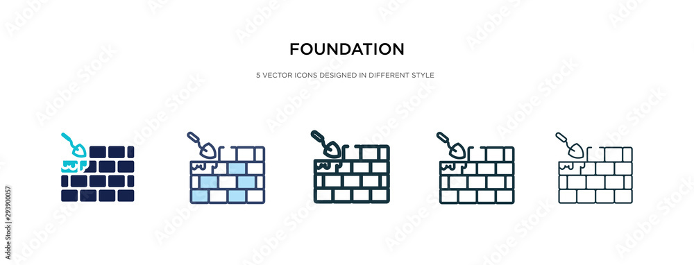 foundation icon in different style vector illustration. two colored and  black foundation vector icons designed in filled, outline, line and stroke  style can be used for web, mobile, ui Stock-vektor | Adobe