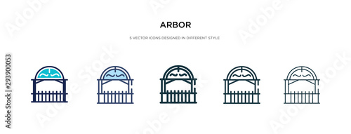 arbor icon in different style vector illustration. two colored and black arbor vector icons designed in filled, outline, line and stroke style can be used for web, mobile, ui
