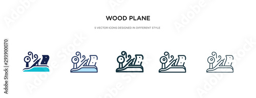 wood plane icon in different style vector illustration. two colored and black wood plane vector icons designed in filled, outline, line and stroke style can be used for web, mobile, ui