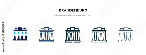 brandenburg icon in different style vector illustration. two colored and black brandenburg vector icons designed in filled, outline, line and stroke style can be used for web, mobile, ui