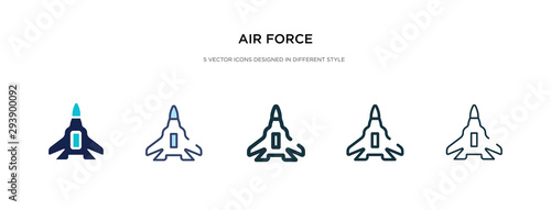 air force icon in different style vector illustration. two colored and black air force vector icons designed in filled, outline, line and stroke style can be used for web, mobile, ui