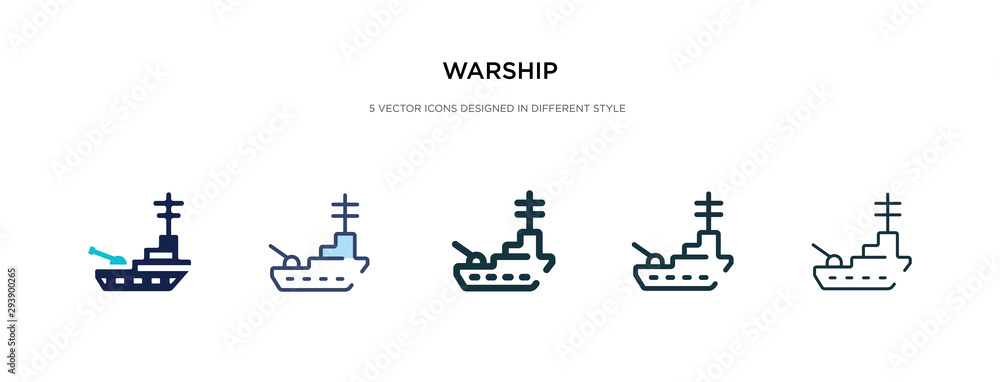 warship icon in different style vector illustration. two colored and black warship vector icons designed in filled, outline, line and stroke style can be used for web, mobile, ui warship icon in different style vector illustration. two colored and black warship vector icons designed in filled, outline, line and stroke style can be used for web, mobile, ui
