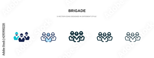 brigade icon in different style vector illustration. two colored and black brigade vector icons designed in filled, outline, line and stroke style can be used for web, mobile, ui photo