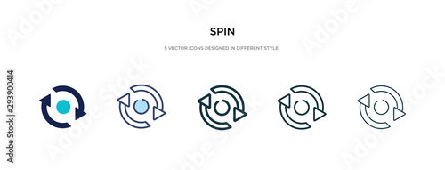 spin icon in different style vector illustration. two colored and black spin vector icons designed in filled, outline, line and stroke style can be used for web, mobile, ui