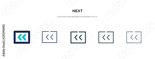 next icon in different style vector illustration. two colored and black next vector icons designed in filled, outline, line and stroke style can be used for web, mobile, ui