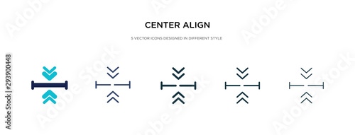 center align icon in different style vector illustration. two colored and black center align vector icons designed in filled  outline  line and stroke style can be used for web  mobile  ui