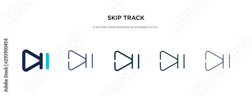 skip track icon in different style vector illustration. two colored and black skip track vector icons designed in filled  outline  line and stroke style can be used for web  mobile  ui