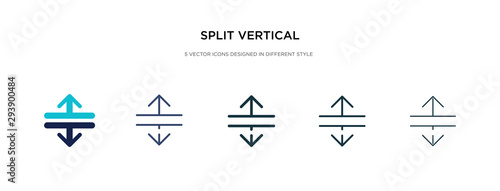 split vertical icon in different style vector illustration. two colored and black split vertical vector icons designed in filled, outline, line and stroke style can be used for web, mobile, ui