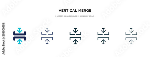 vertical merge icon in different style vector illustration. two colored and black vertical merge vector icons designed in filled, outline, line and stroke style can be used for web, mobile, ui