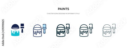 paints icon in different style vector illustration. two colored and black paints vector icons designed in filled, outline, line and stroke style can be used for web, mobile, ui