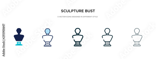 sculpture bust icon in different style vector illustration. two colored and black sculpture bust vector icons designed in filled, outline, line and stroke style can be used for web, mobile, ui
