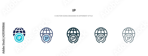 ip icon in different style vector illustration. two colored and black ip vector icons designed in filled, outline, line and stroke style can be used for web, mobile, ui photo