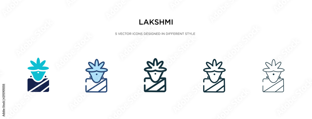 lakshmi icon in different style vector illustration. two colored and black lakshmi vector icons designed in filled, outline, line and stroke style can be used for web, mobile, ui