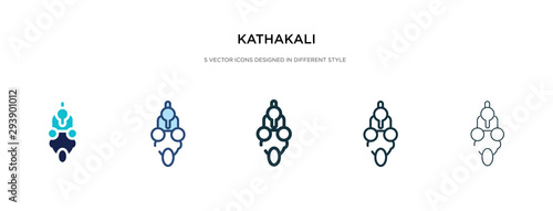 kathakali icon in different style vector illustration. two colored and black kathakali vector icons designed in filled, outline, line and stroke style can be used for web, mobile, ui