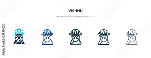 vishnu icon in different style vector illustration. two colored and black vishnu vector icons designed in filled, outline, line and stroke style can be used for web, mobile, ui