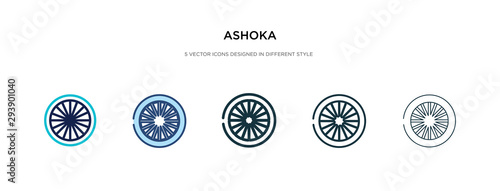 ashoka icon in different style vector illustration. two colored and black ashoka vector icons designed in filled, outline, line and stroke style can be used for web, mobile, ui