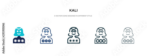 kali icon in different style vector illustration. two colored and black kali vector icons designed in filled, outline, line and stroke style can be used for web, mobile, ui