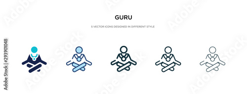 guru icon in different style vector illustration. two colored and black guru vector icons designed in filled, outline, line and stroke style can be used for web, mobile, ui