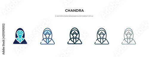 chandra icon in different style vector illustration. two colored and black chandra vector icons designed in filled, outline, line and stroke style can be used for web, mobile, ui