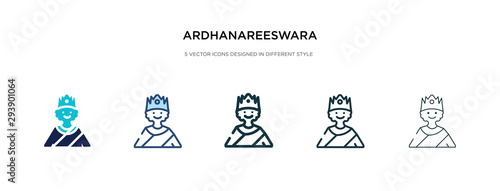 ardhanareeswara icon in different style vector illustration. two colored and black ardhanareeswara vector icons designed in filled, outline, line and stroke style can be used for web, mobile, ui